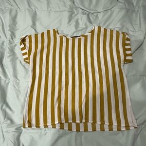 SHEIN Mustard Yellow and white striped shirt